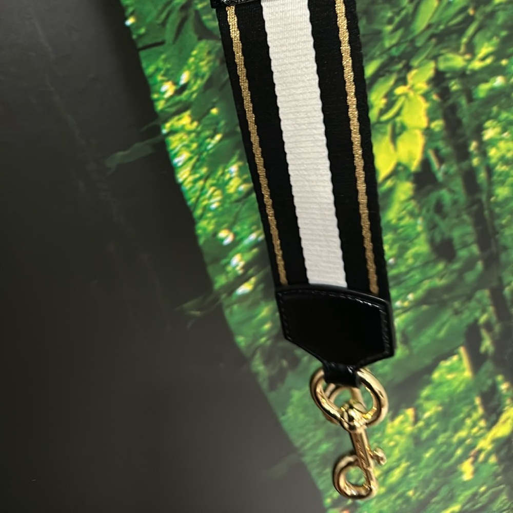 MARC JACOBS crossbody bag strap black white gold